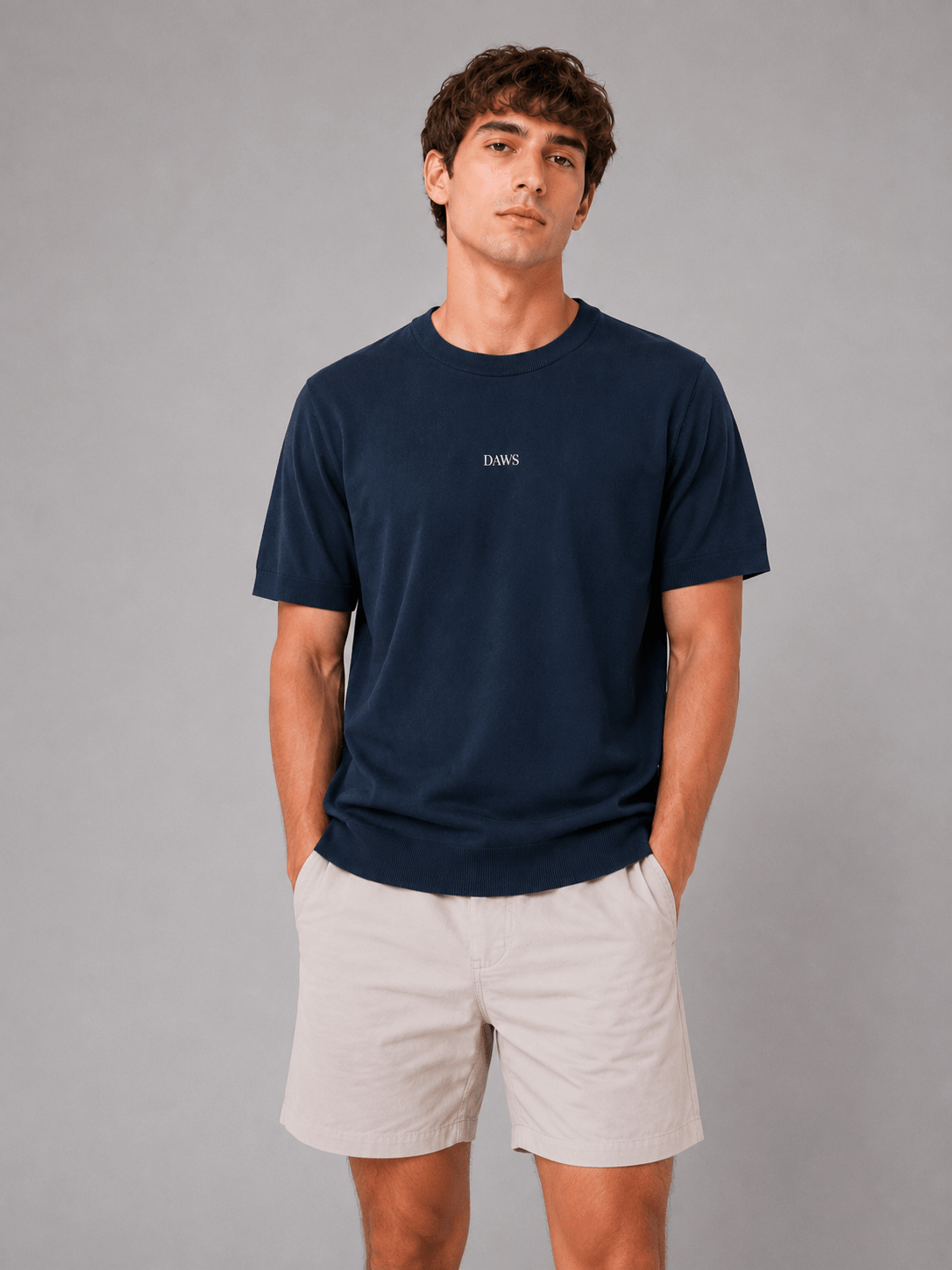 Worsted - De Punto Azul grisáceo - Camiseta de punto DAWS