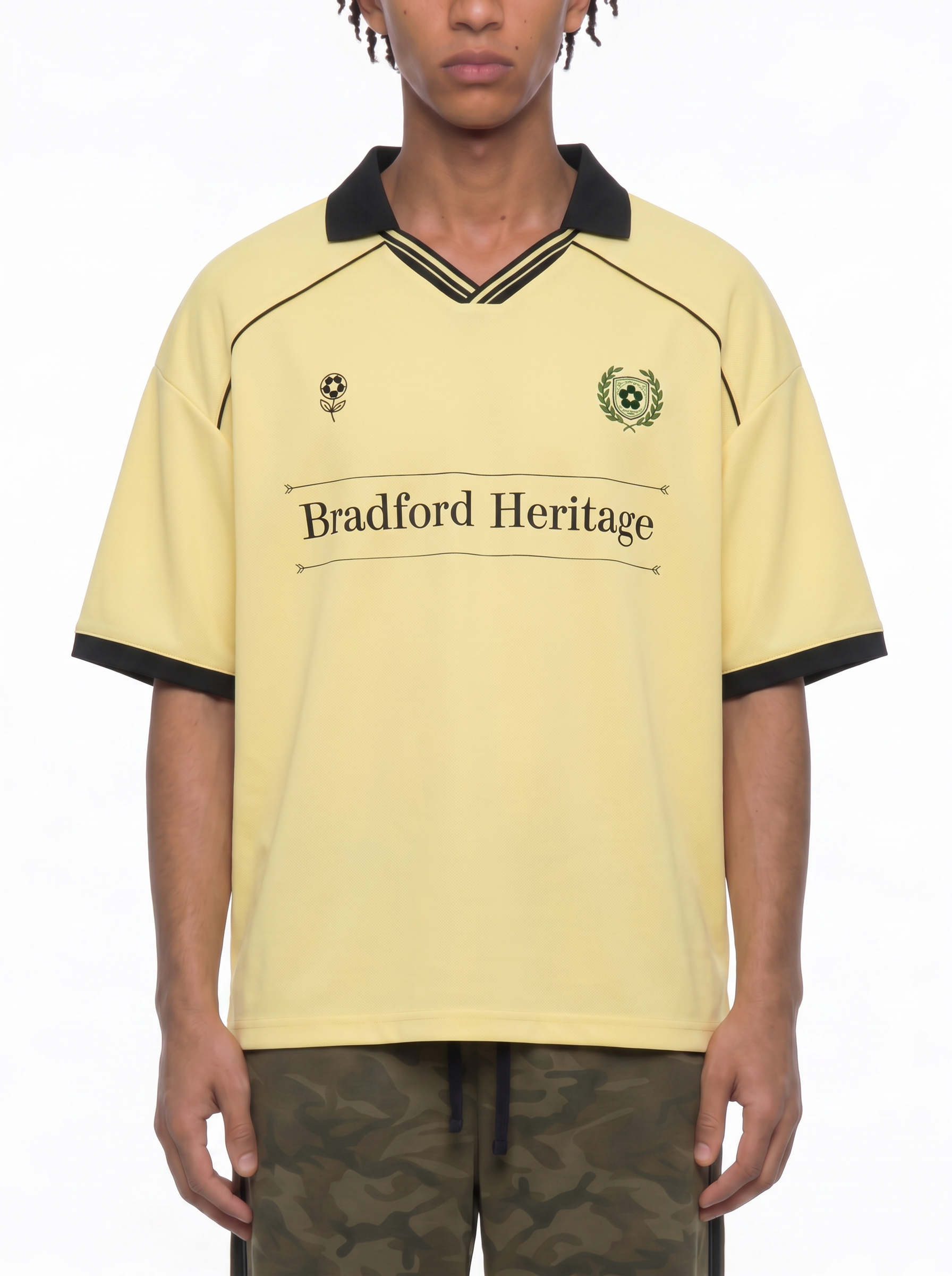 Unisex Collared Piping Boxy Soccer Jersey
