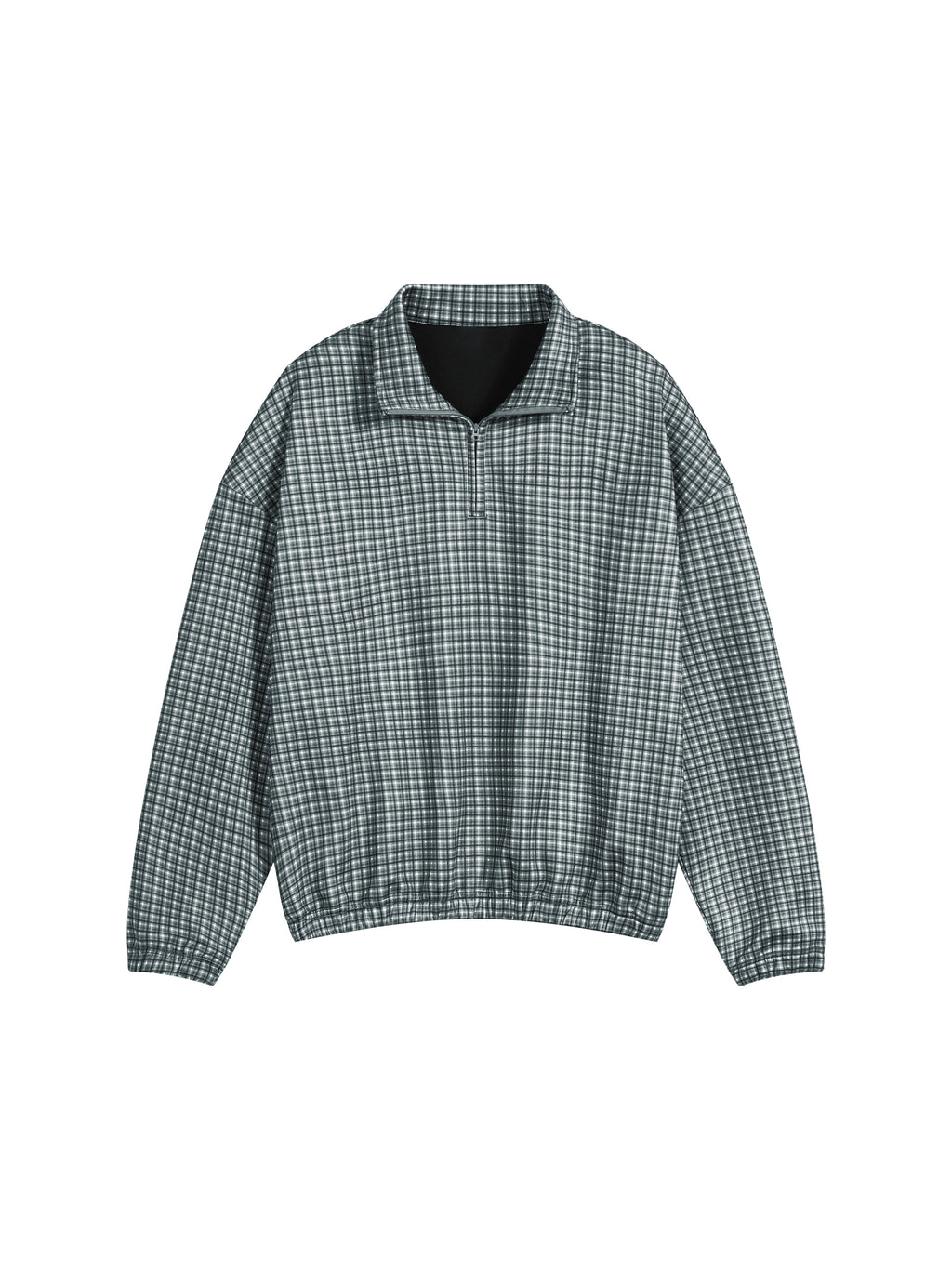 Unisex Plaid Quarter-Zip Sweatshirt