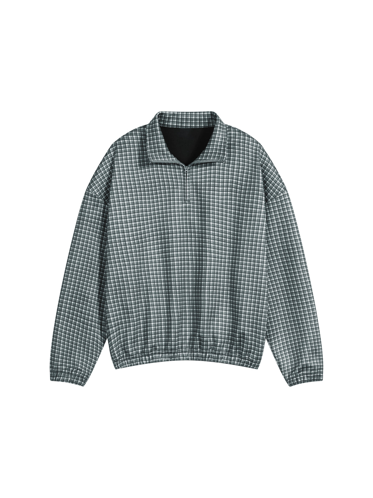 Unisex Plaid Quarter-Zip Sweatshirt