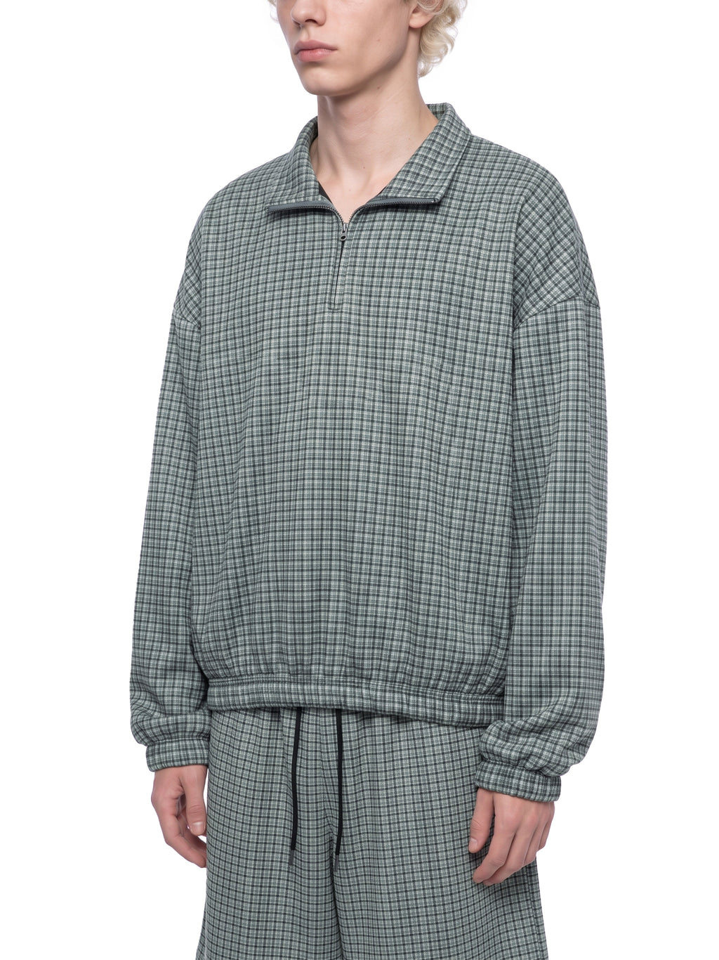 Unisex Plaid Quarter-Zip Sweatshirt