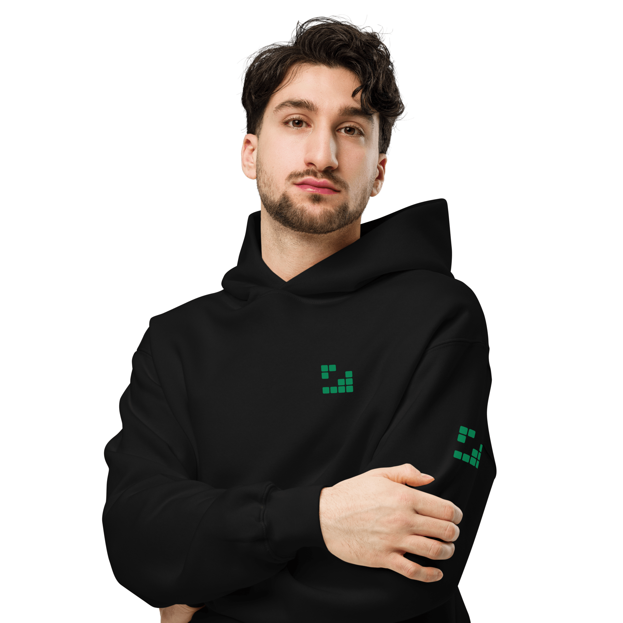 Sudadera Geometric Green oversize unisex color - Streetwear DAWS