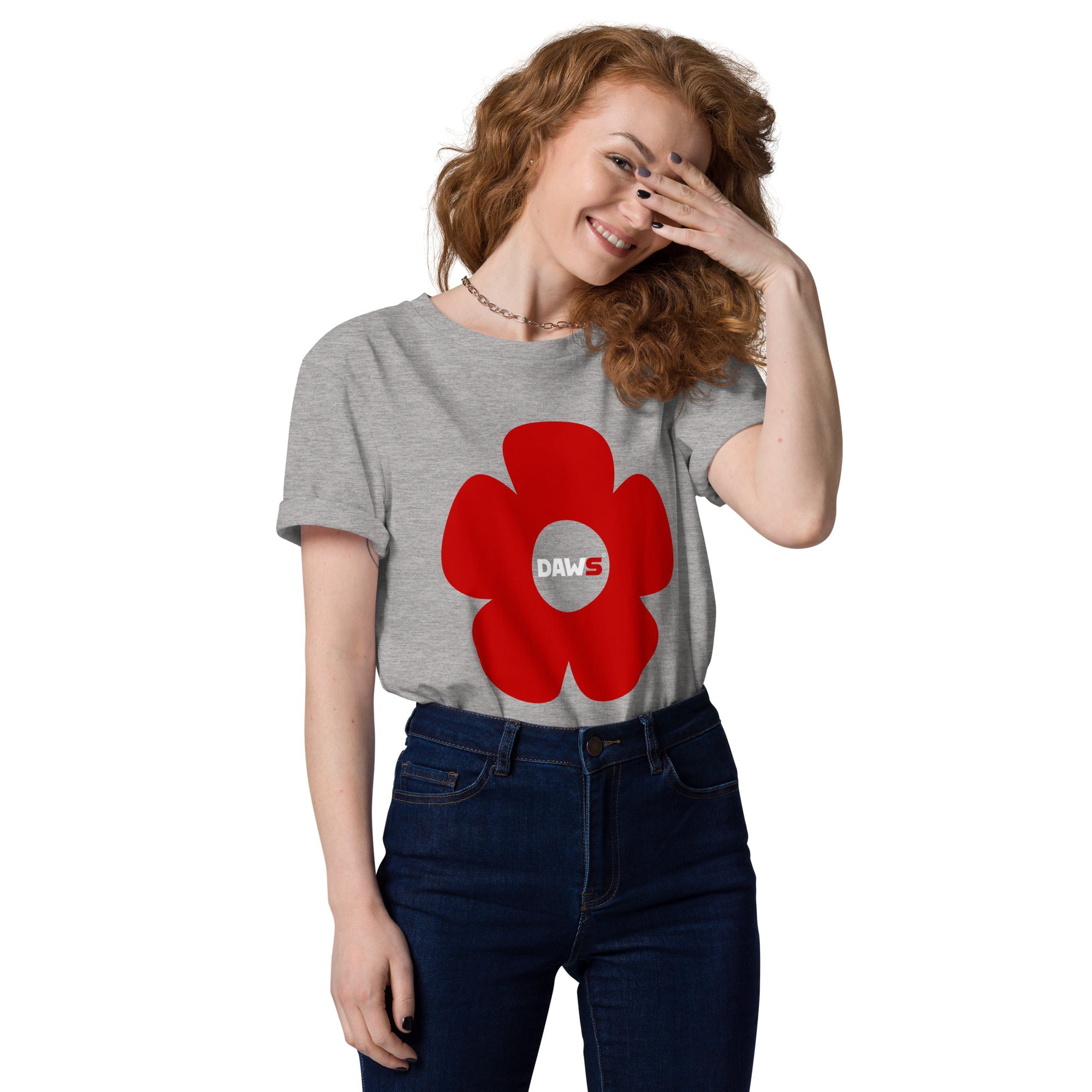 Camiseta Vera Redflower de algodón orgánico unisex color - Streetwear DAWS