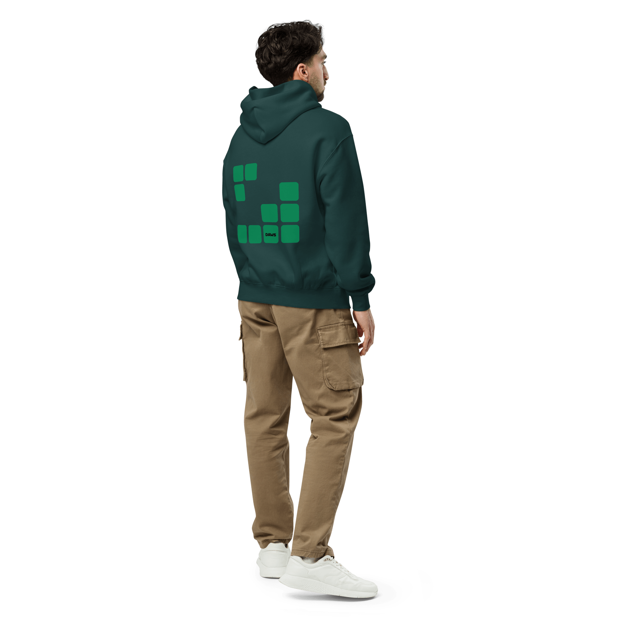 Sudadera Geometric Green oversize unisex color - Streetwear DAWS