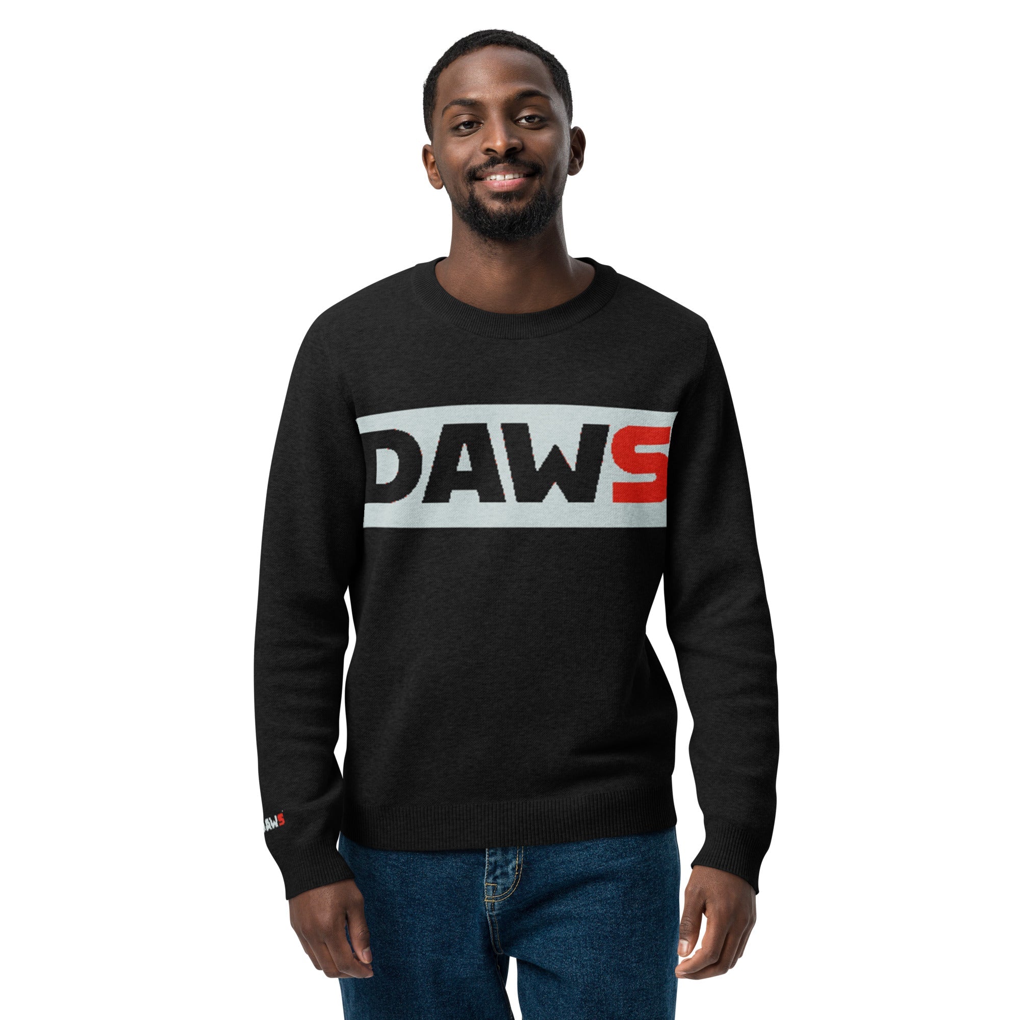 Jersey de punto Andrew DAWS Black con cuello redondo color - Streetwear DAWS