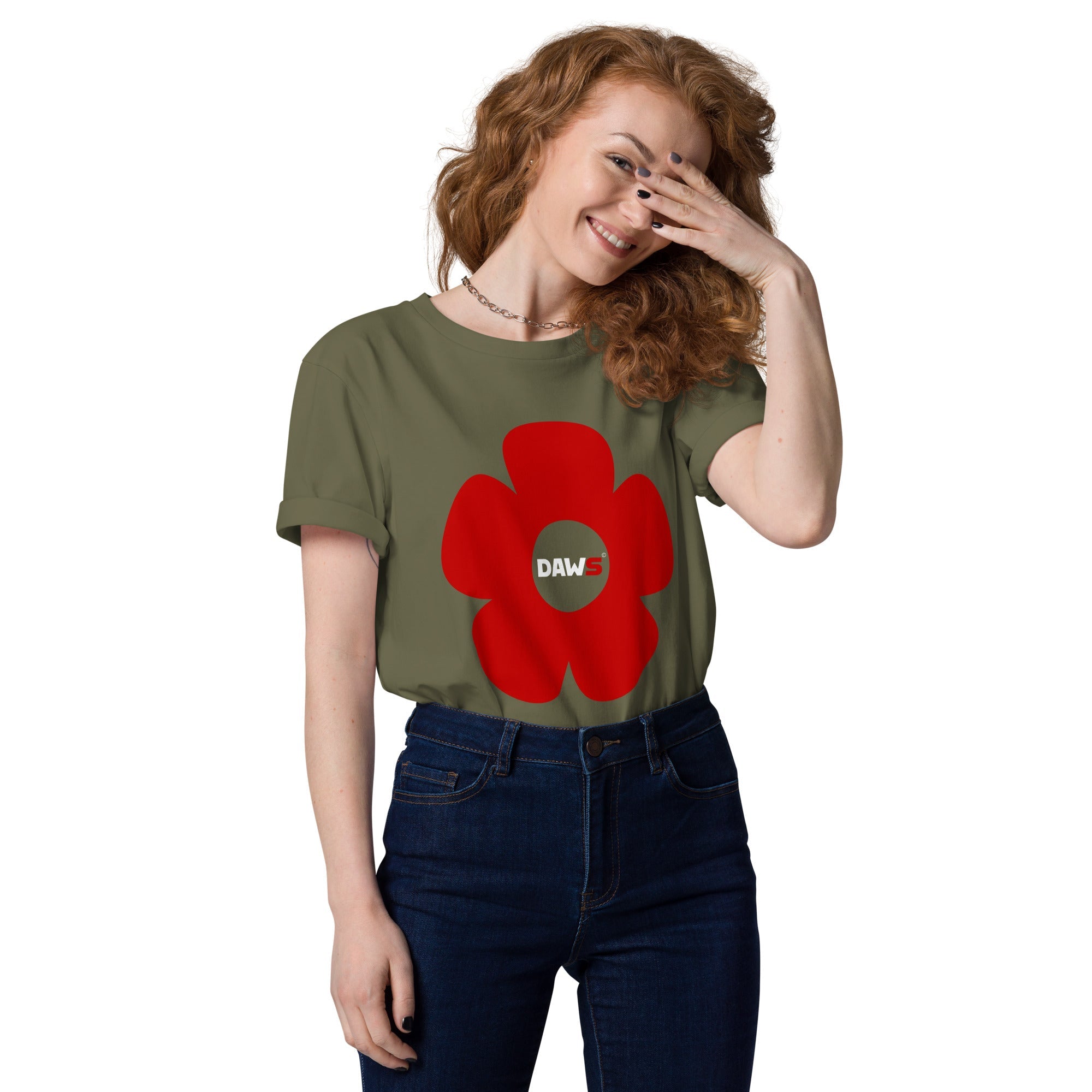 Camiseta Vera Redflower de algodón orgánico unisex color - Streetwear DAWS