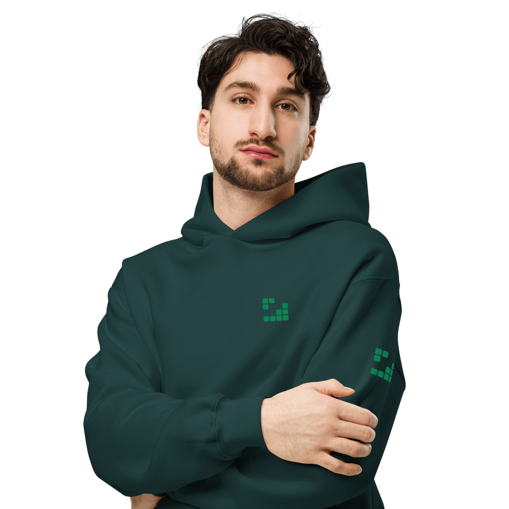 Sudadera Geometric Green oversize unisex color - Streetwear DAWS