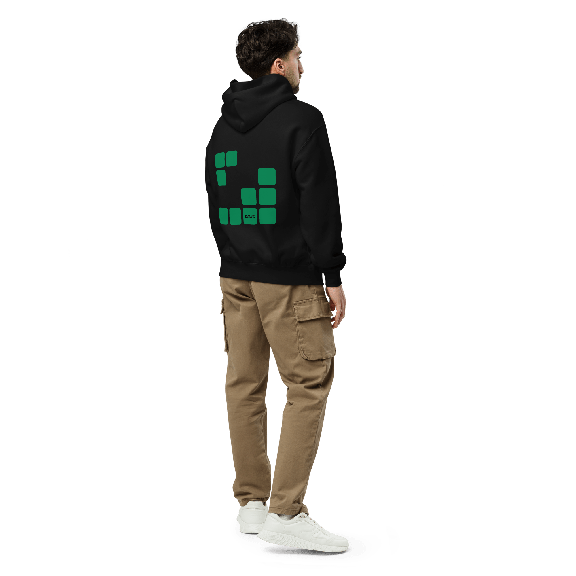Sudadera Geometric Green oversize unisex color - Streetwear DAWS