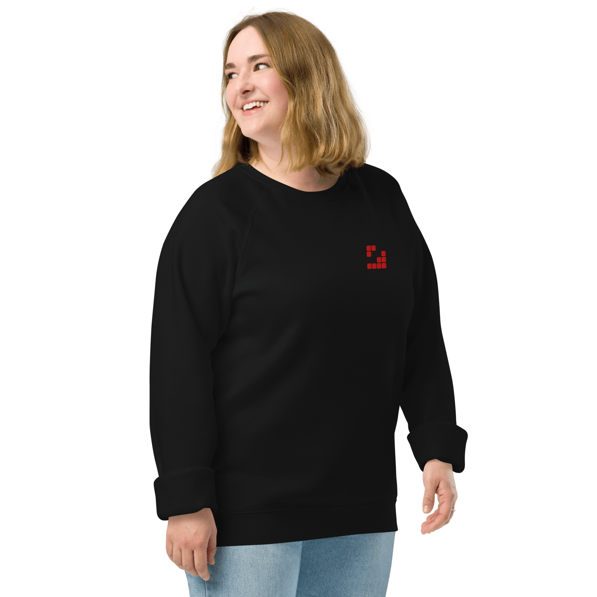 Sudadera Geometric orgánica raglán unisex color - Streetwear DAWS