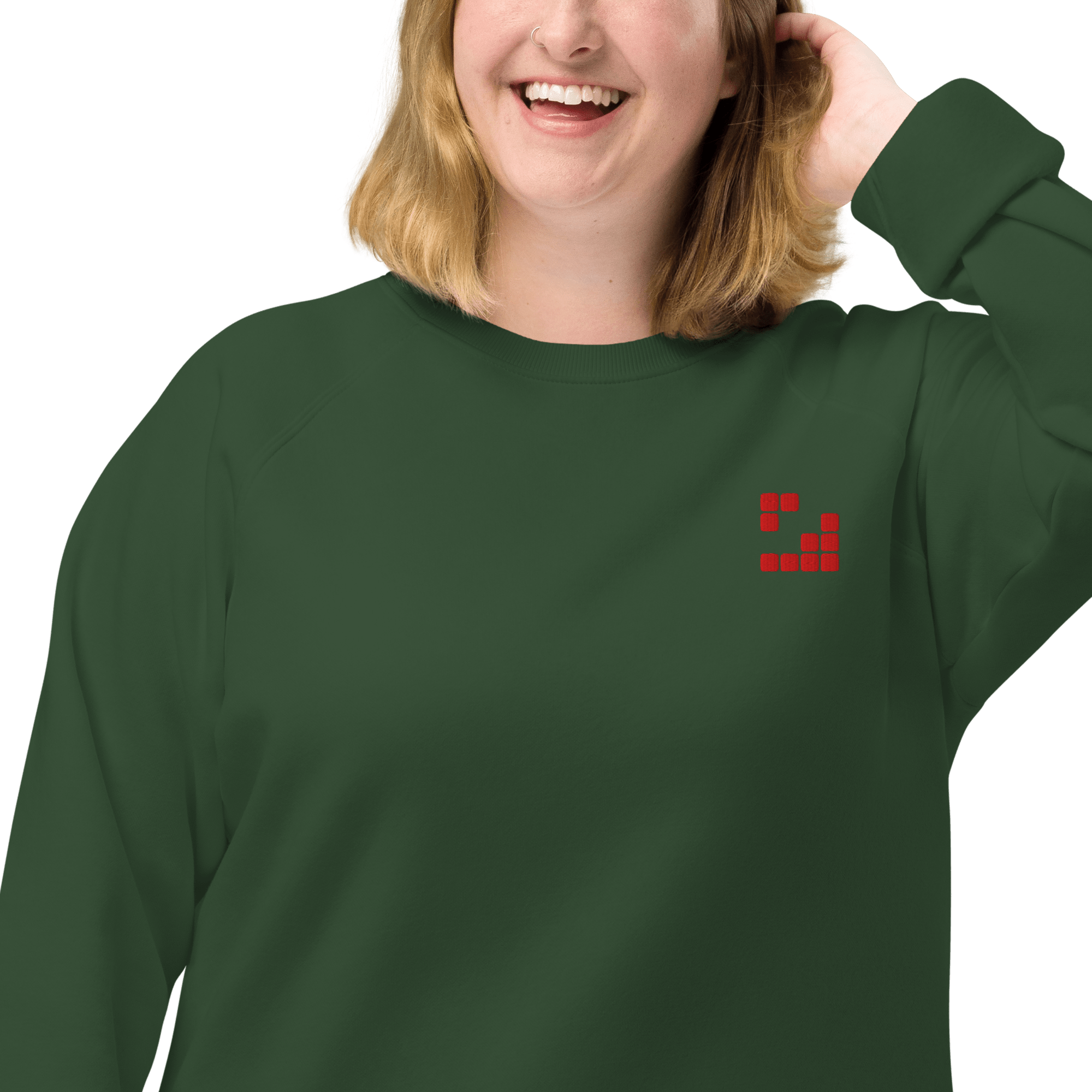 Sudadera Geometric orgánica raglán unisex color - Streetwear DAWS