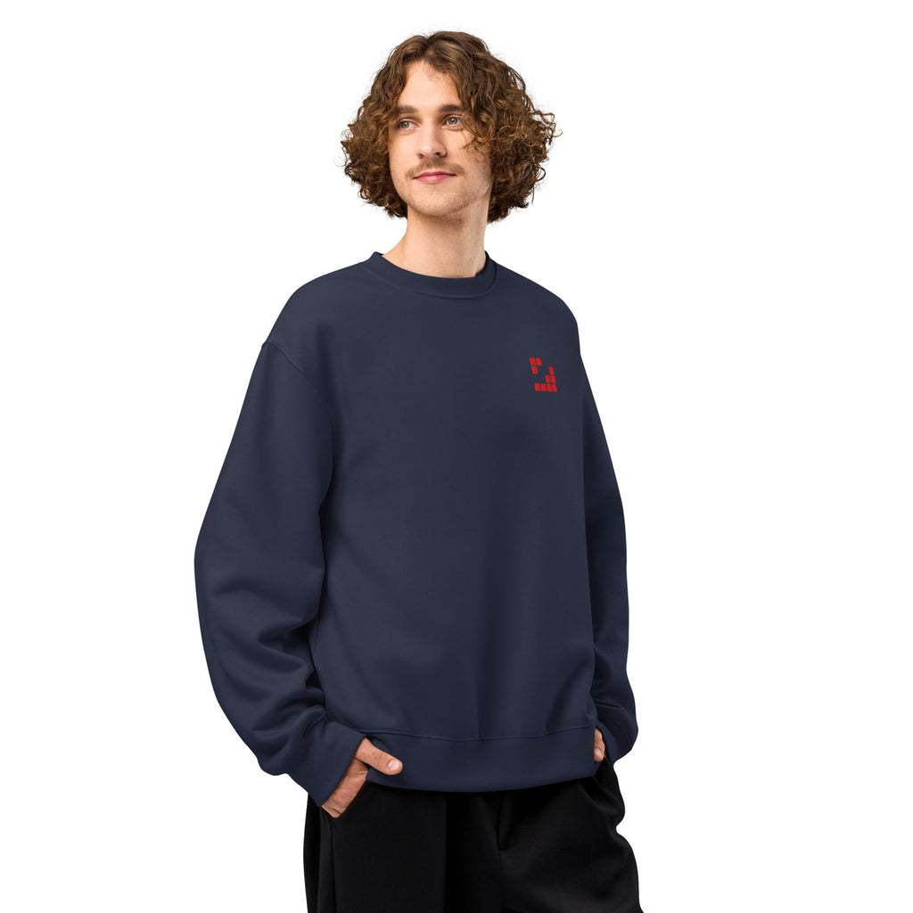 Sudadera Geometric gruesa oversize - Azul - Streetwear DAWS