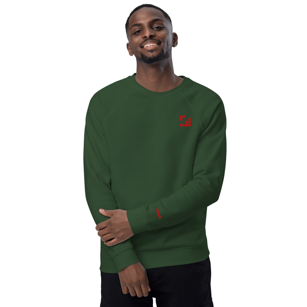 Sudadera Geometric orgánica raglán unisex color - Streetwear DAWS