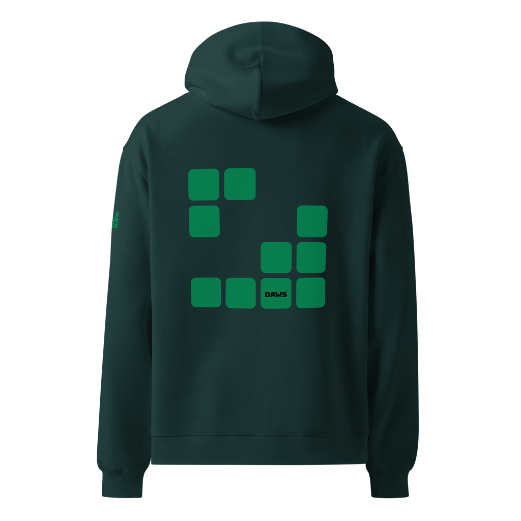 Sudadera Geometric Green oversize unisex color - Streetwear DAWS