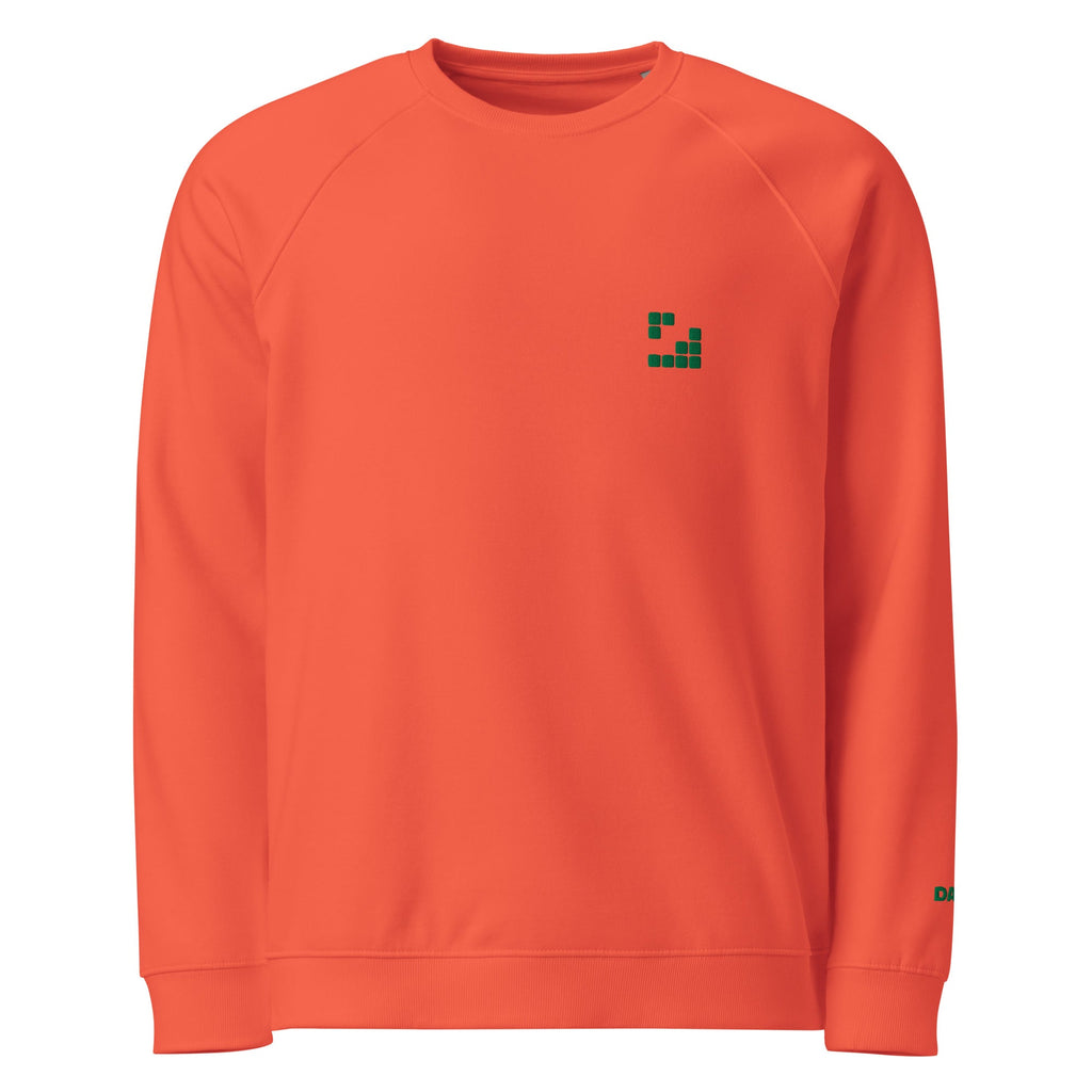 Sudadera Geometric Papaya orgánica raglán unisex color - Streetwear DAWS