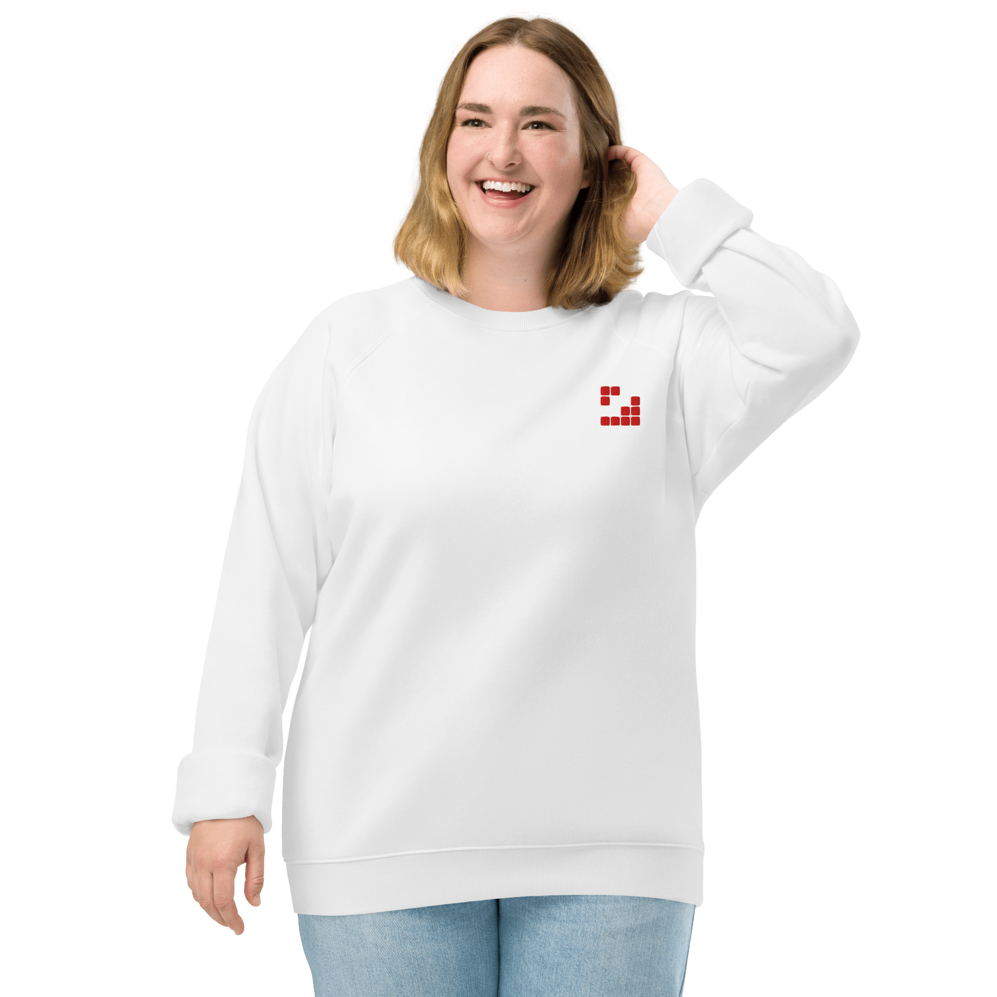 Sudadera Geometric orgánica raglán unisex color - Streetwear DAWS