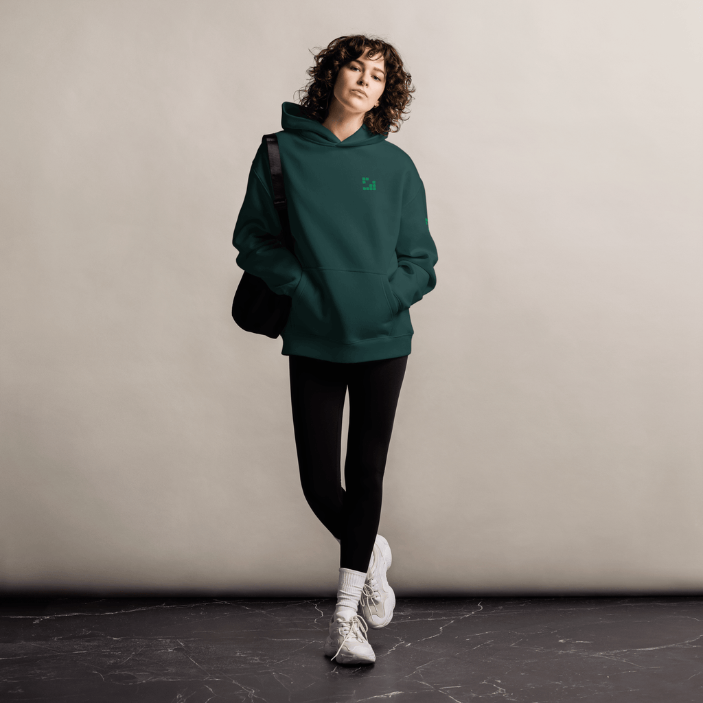 Sudadera Geometric Green oversize unisex color - Streetwear DAWS