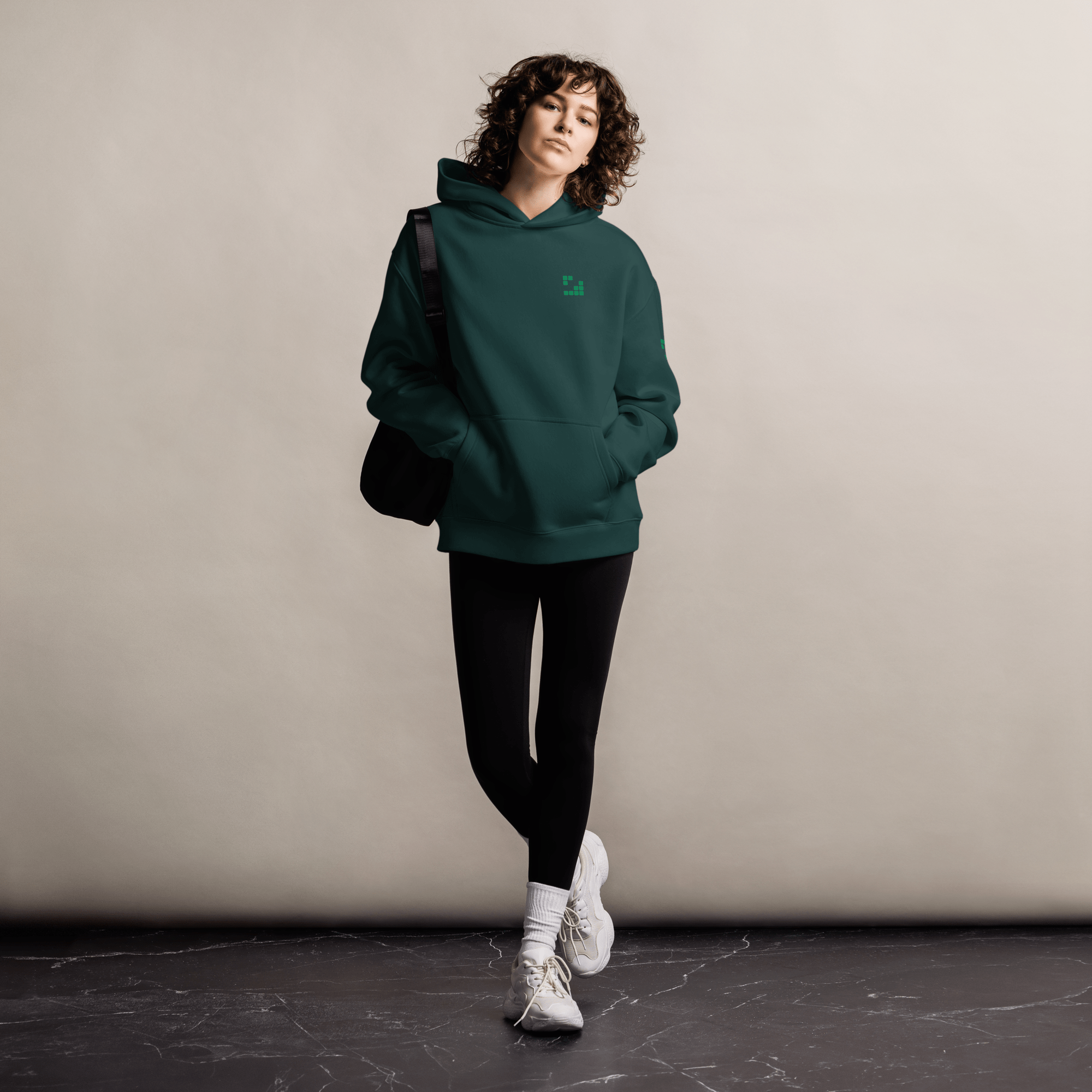 Sudadera Geometric Green oversize unisex color - Streetwear DAWS