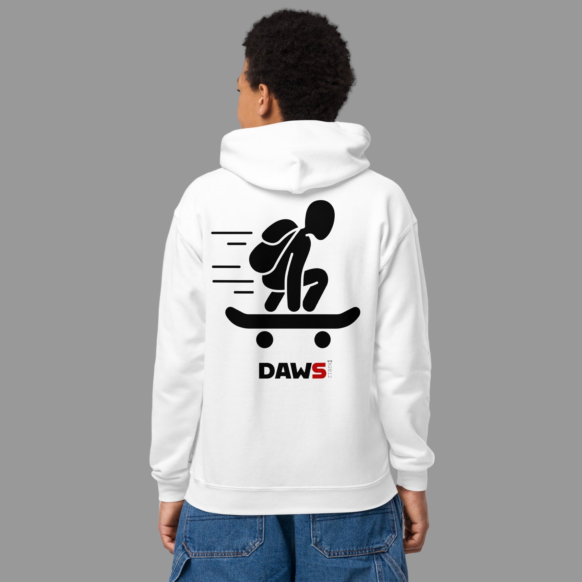 Sudadera Billy Skater N2012 Saul White unisex color - Streetwear DAWS