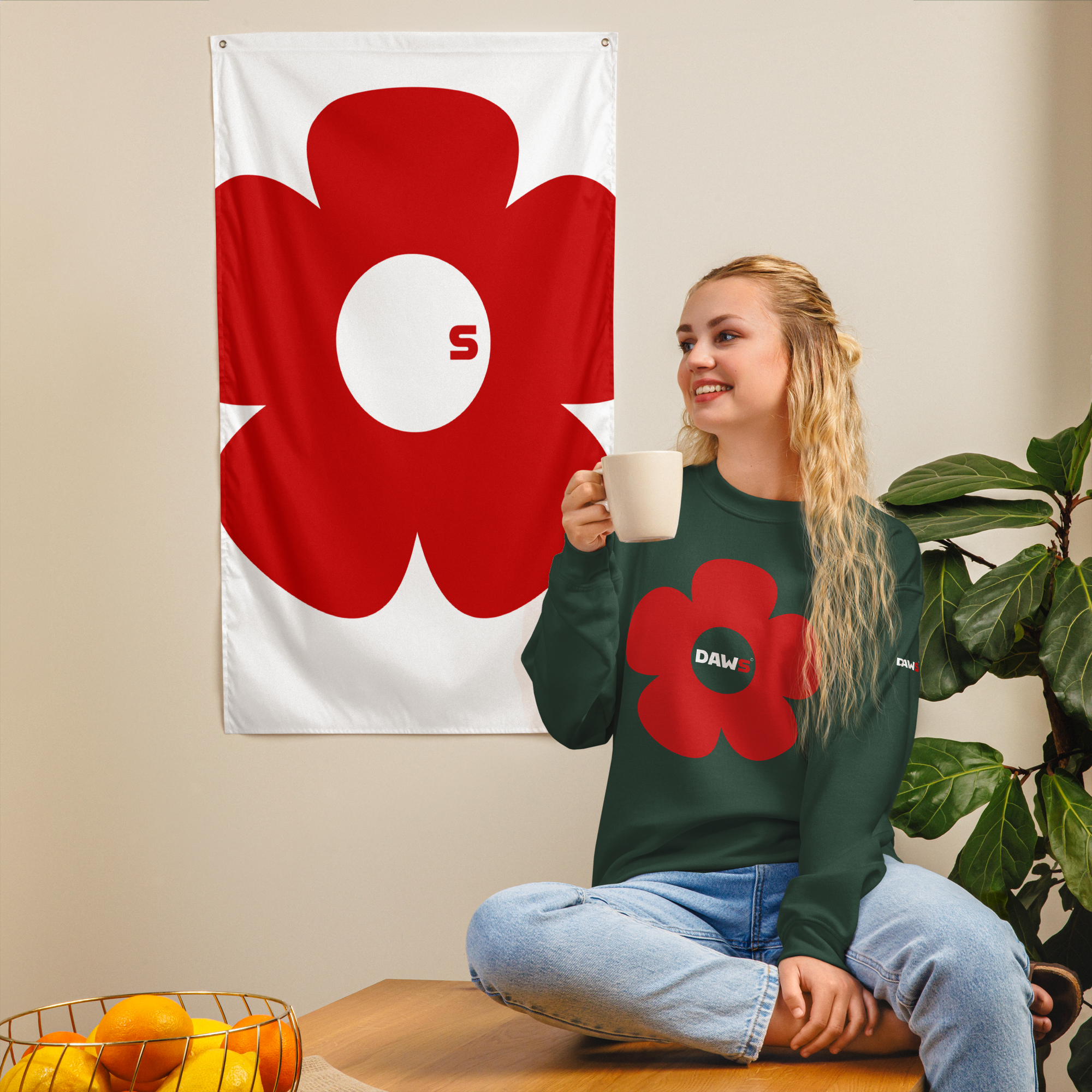 Sudadera Vera Redflower DAWS Basic unisex