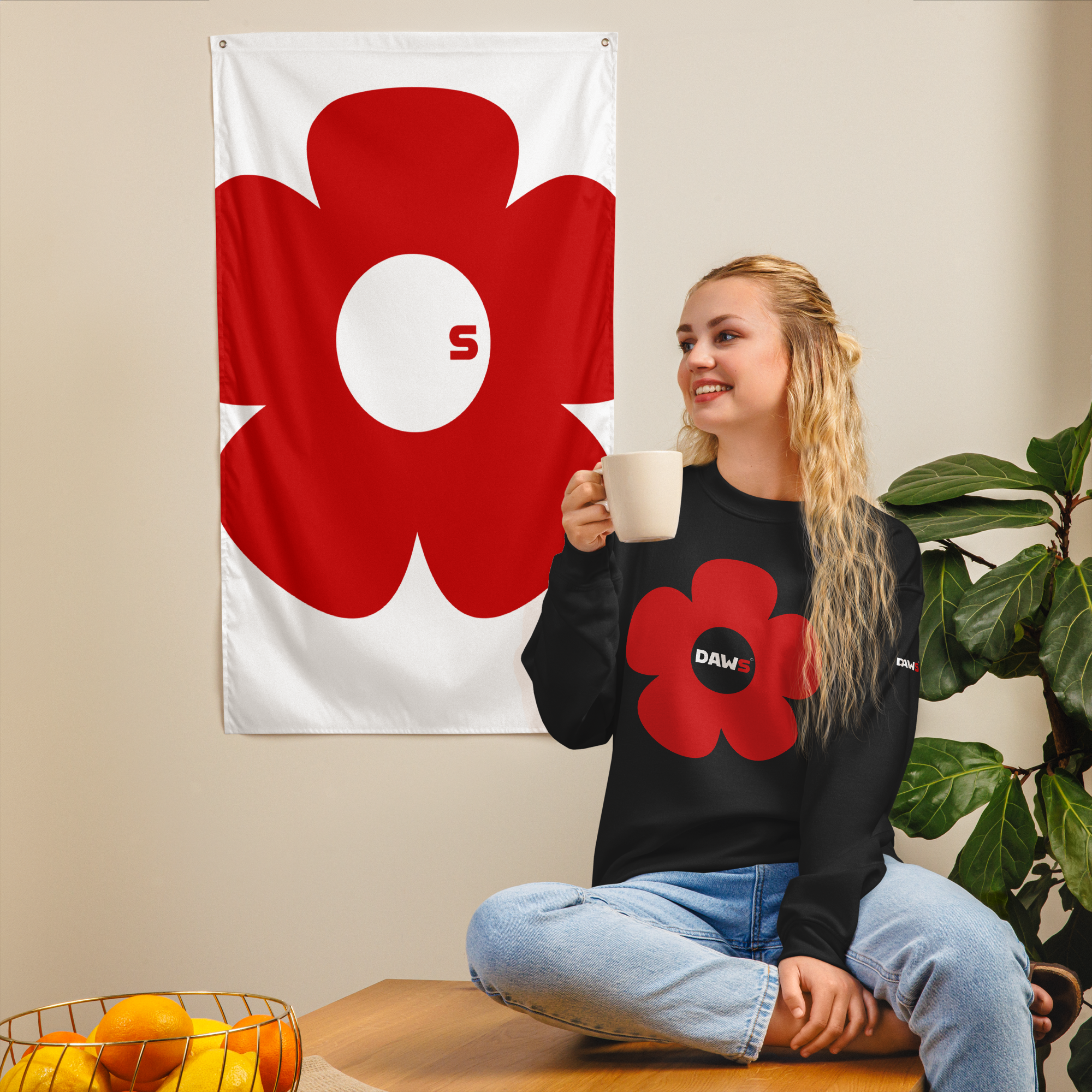 Sudadera Vera Redflower DAWS Basic unisex