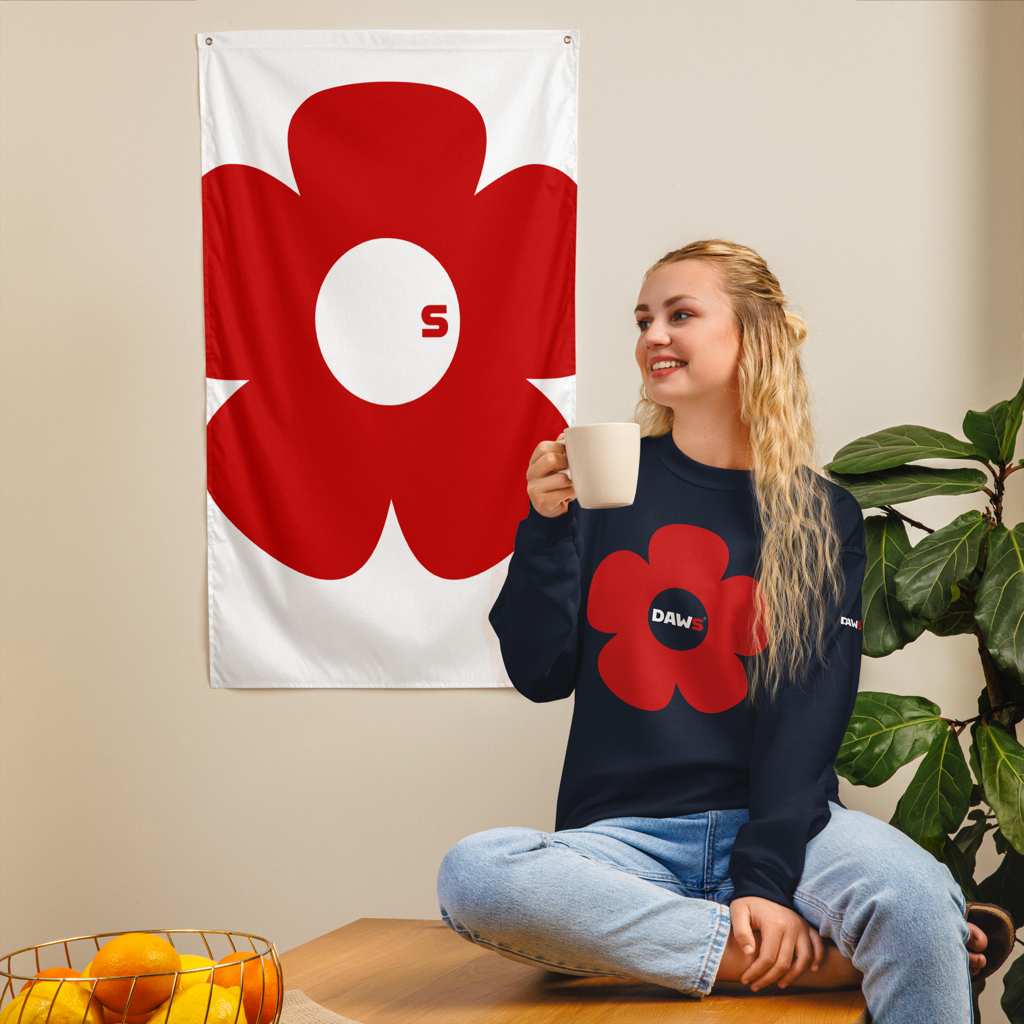 Sudadera Vera Redflower DAWS Basic unisex