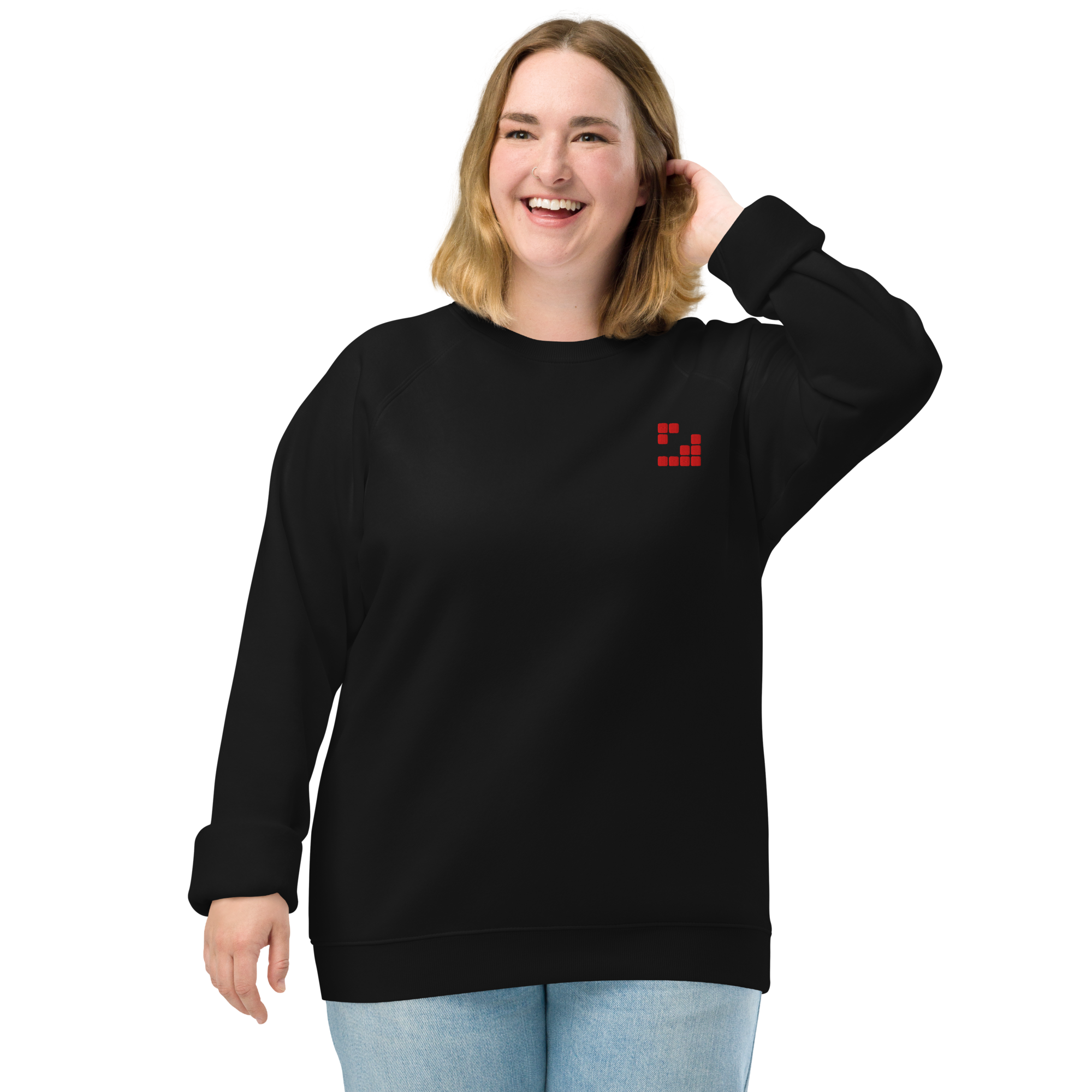 Sudadera Geometric orgánica raglán unisex