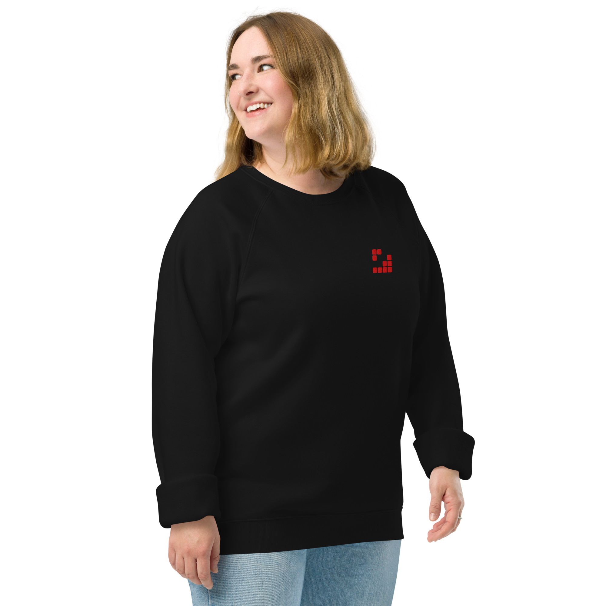 Sudadera Geometric orgánica raglán unisex