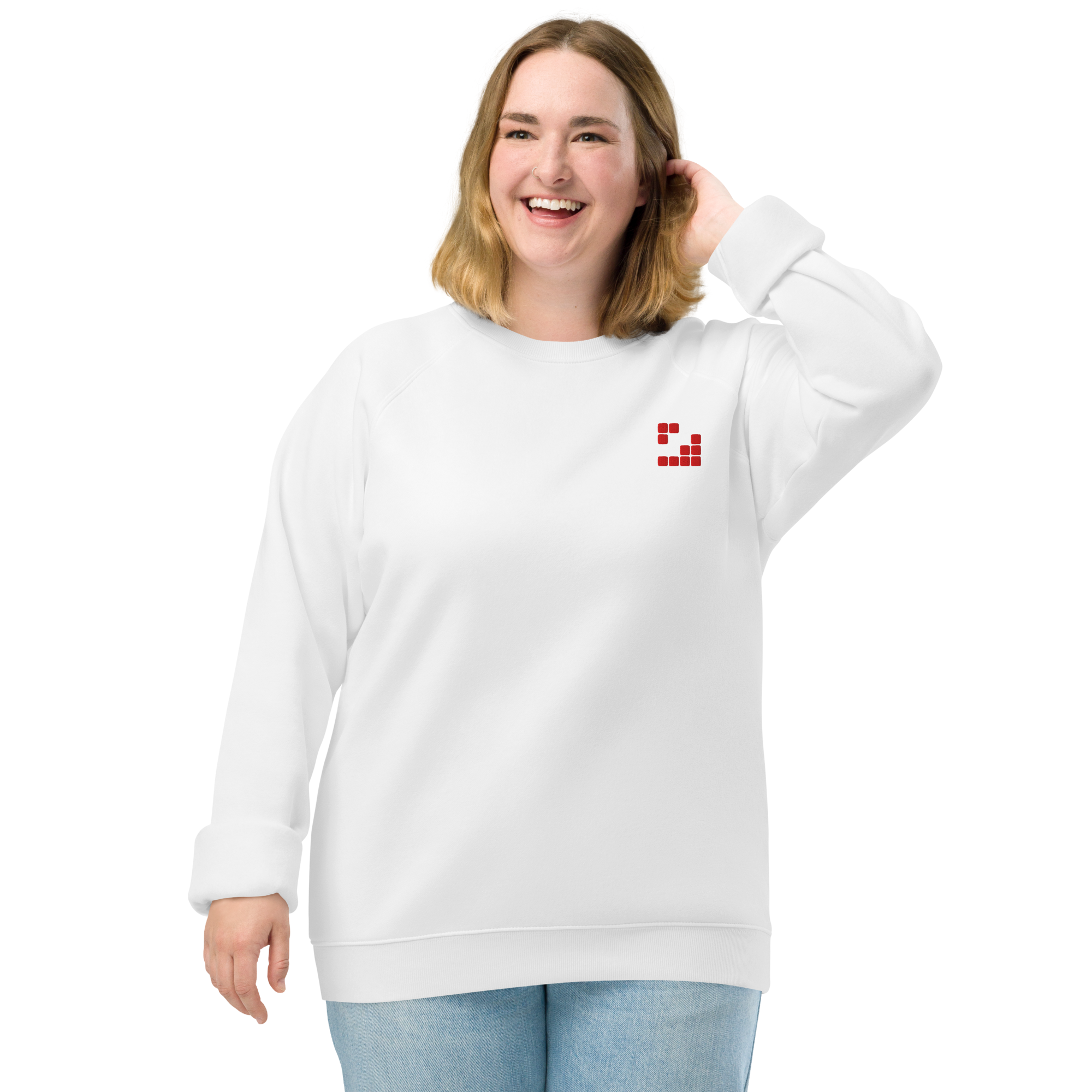 Sudadera Geometric orgánica raglán unisex