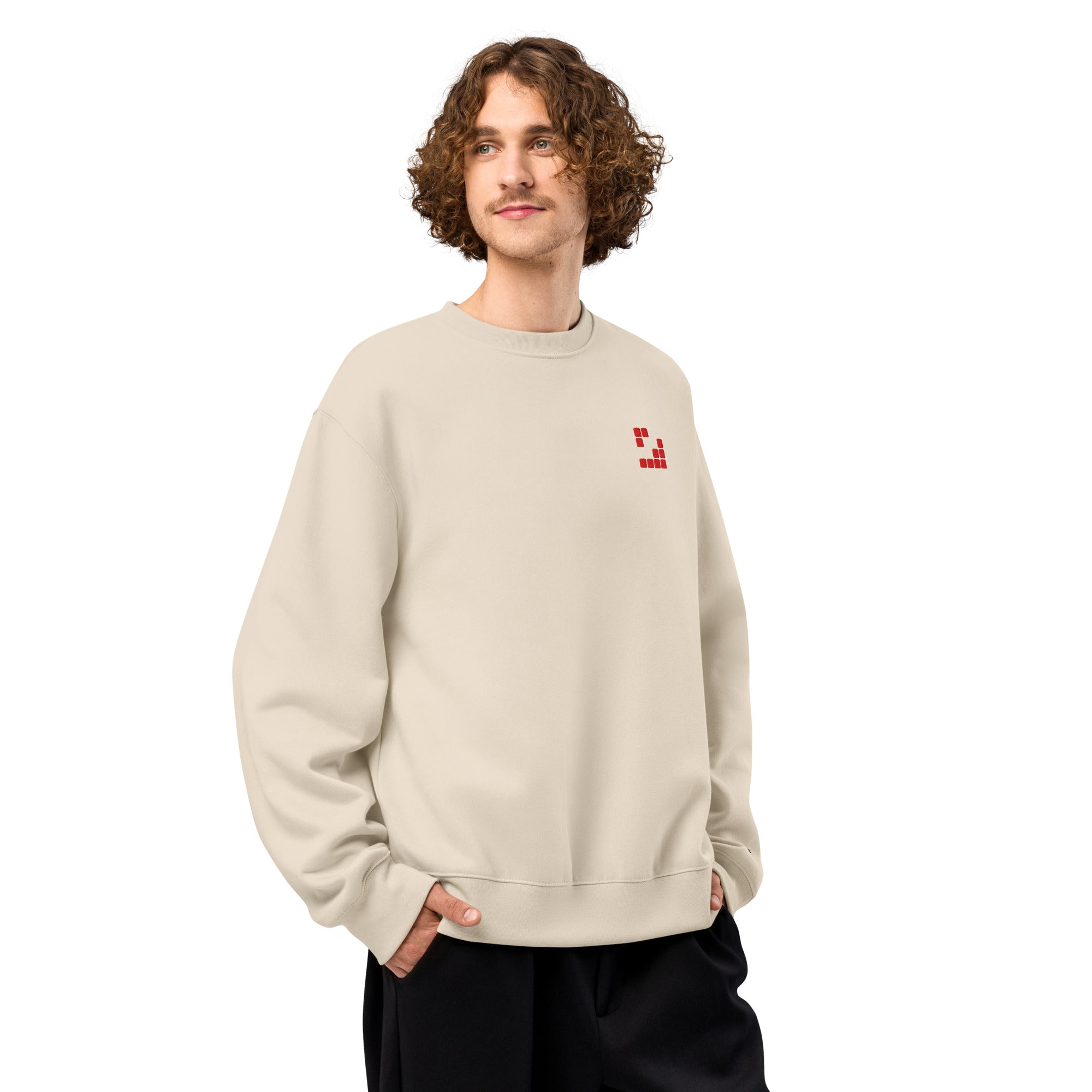 Sudadera color clara para snow cuello redondo