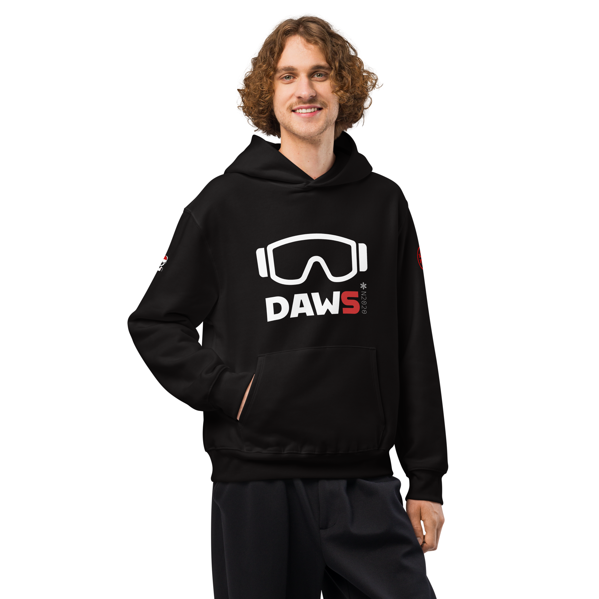 Sudadera para la nieve negra con capucha 