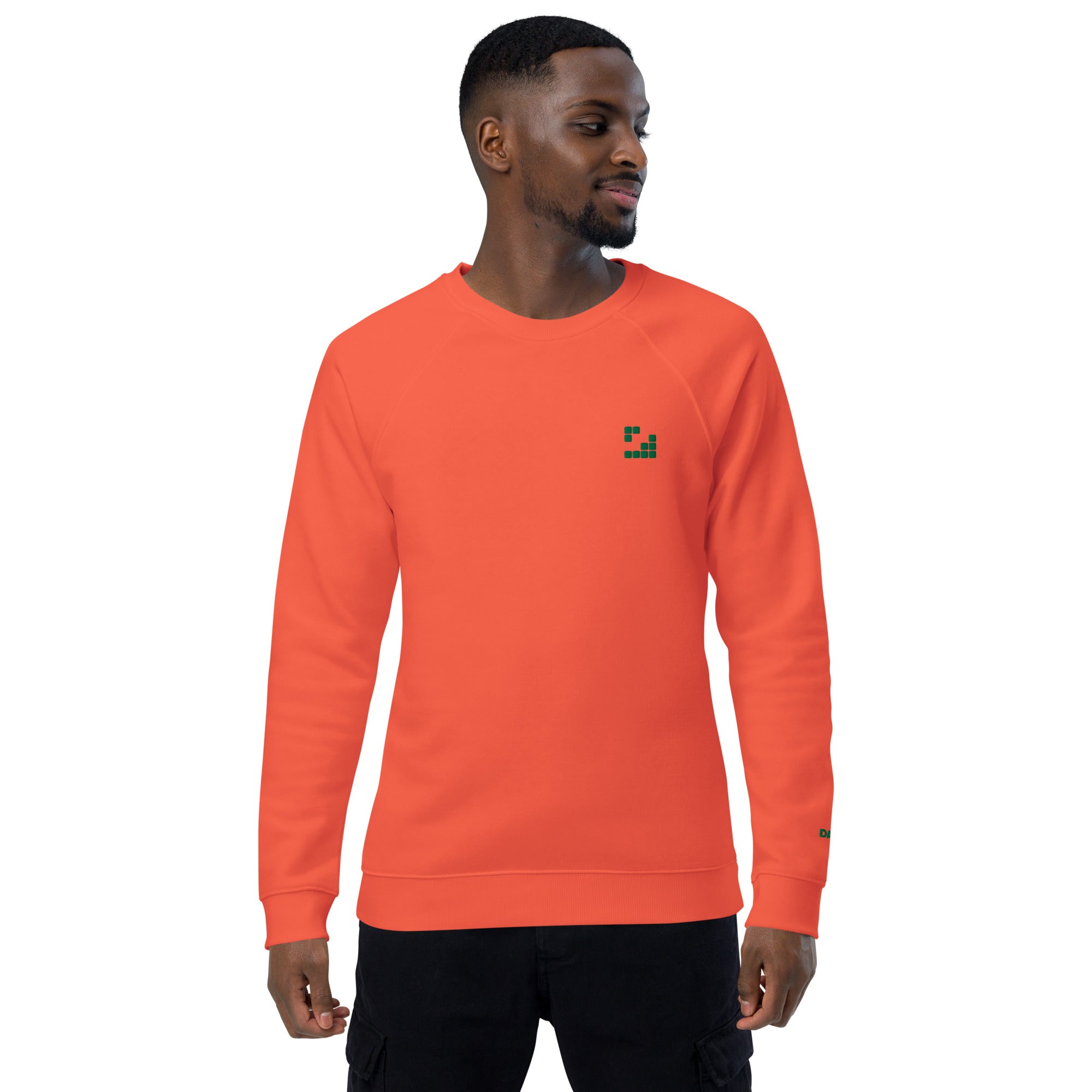 Sudadera Geometric Papaya orgánica raglán unisex