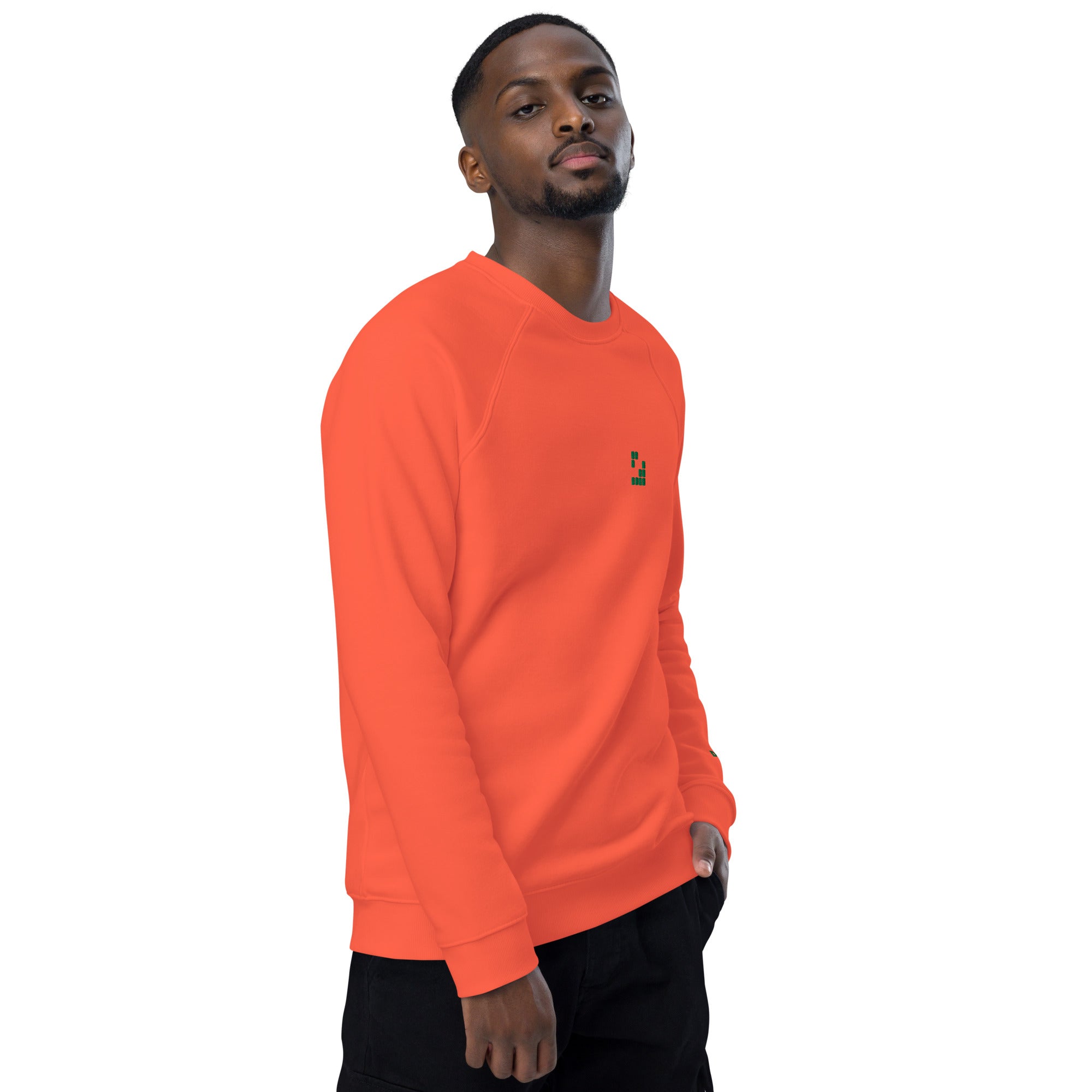 Sudadera Geometric Papaya orgánica raglán unisex