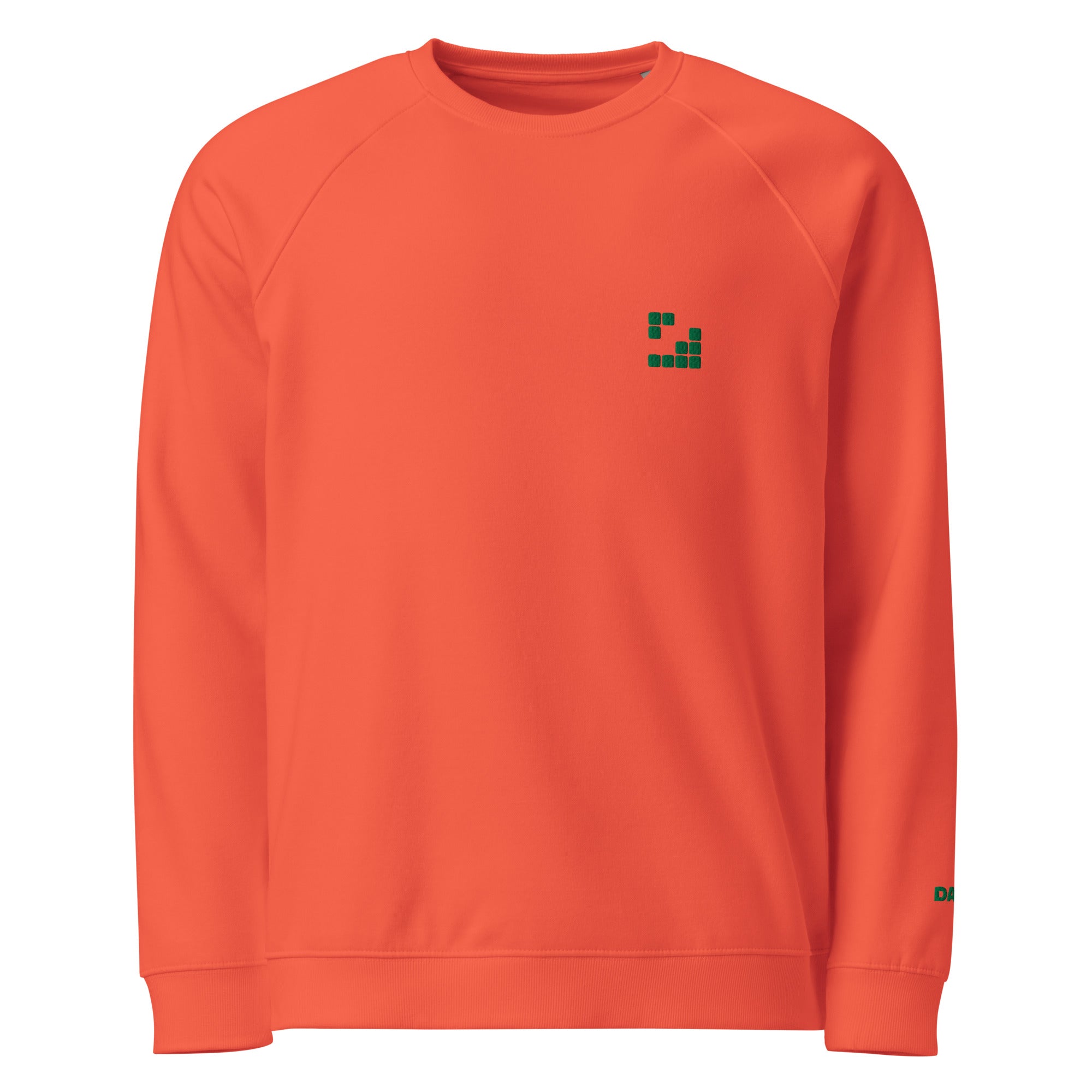 Sudadera Geometric Papaya orgánica raglán unisex